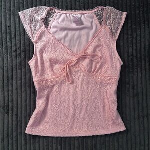 early 2000’s no boundaries pink babydoll style top